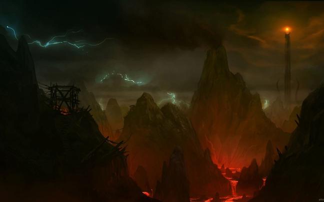 Free download lava Sauron The Lord of the Rings fantasy art Mordor 