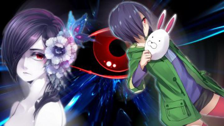 red eyes, purple hair, Tokyo Ghoul, Kirishima Touka, anime, anime girls 
