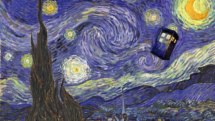 Starry Night by Vincent Van Gogh wallpaper, Doctor Who, TARDIS 