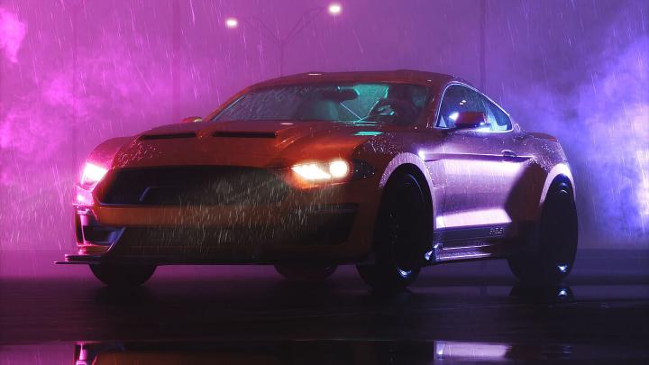 Download wallpaper 1920x1080 car, sportscar, night, rain, wet, dark 