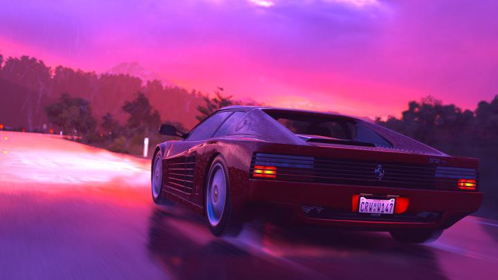Aesthetic Wallpaper 1920x1080 Car Vaporwave Outrun Style: El 