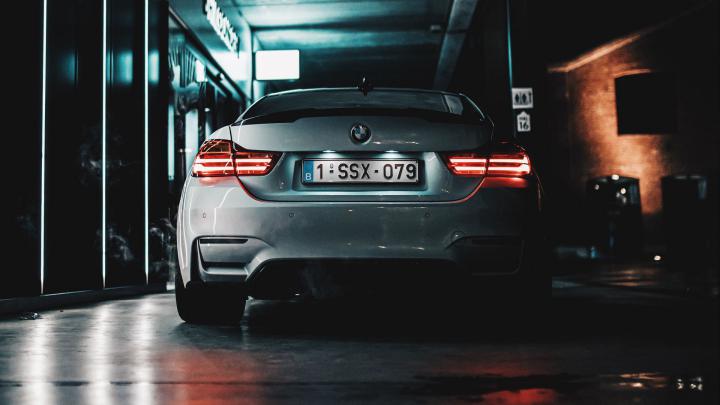 Download wallpaper 1920x1080 car, rear view, neon, luxury full hd, hdtv 