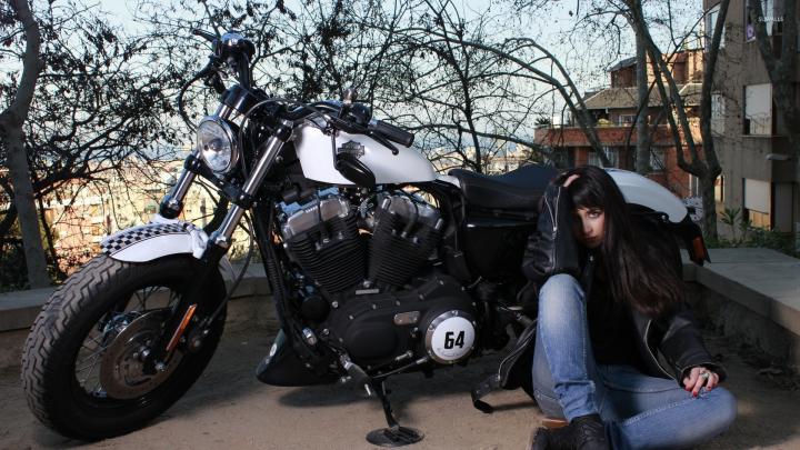 Brunette with a Harley-Davidson wallpaper - Girl wallpapers - #46305