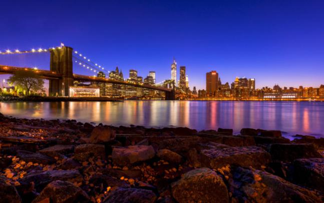 brooklyn, Bridge, Bridge, New, York, Buildings, Skyscrapers, Lights 