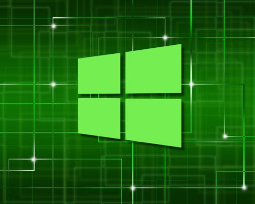 Free download Windows 10 green simple logo on a network wallpaper 