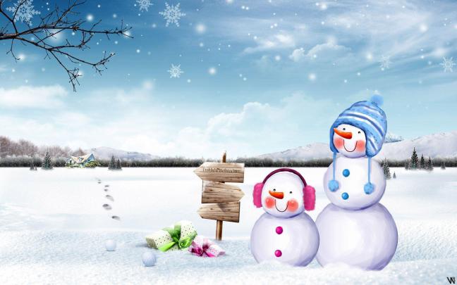Winter Snowman Wallpaper -