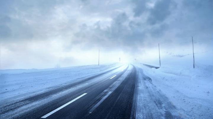 Download 1280x720 wallpaper winter storm, clouds, road, landscape, hd 