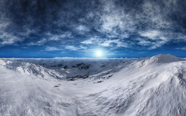 Download 1280x800 wallpaper tundra, arctic, mountains, winter, sunny 