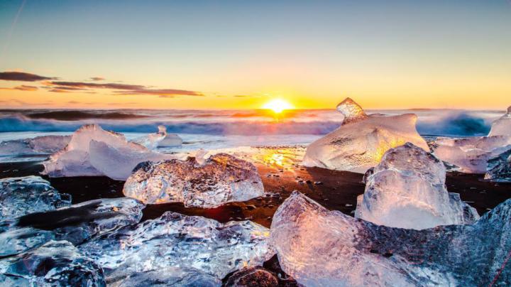 Beautiful, 4K, Sea, Ice, Beach, Landscape, Sunset wallpaper | nature 