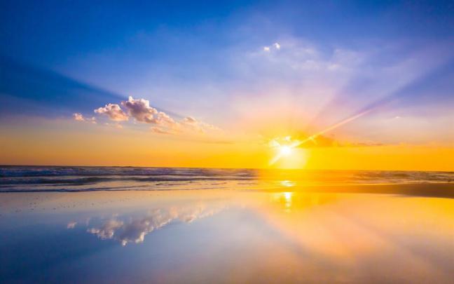 Sunrise, sea, beach, clouds, sky wallpaper | nature and landscape 