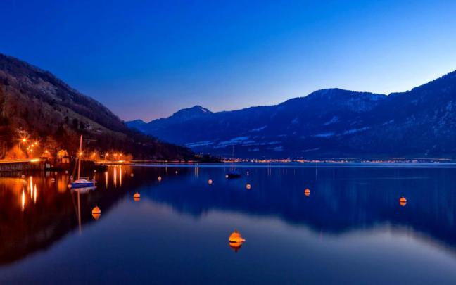 Lighted Night View wallpaper | nature and landscape | Wallpaper Better