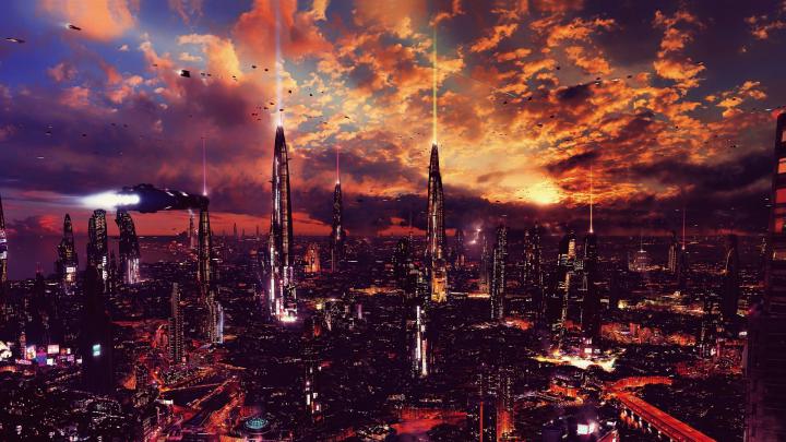 Download 1920x1080 wallpaper futuristic city, science fiction, fantasy 