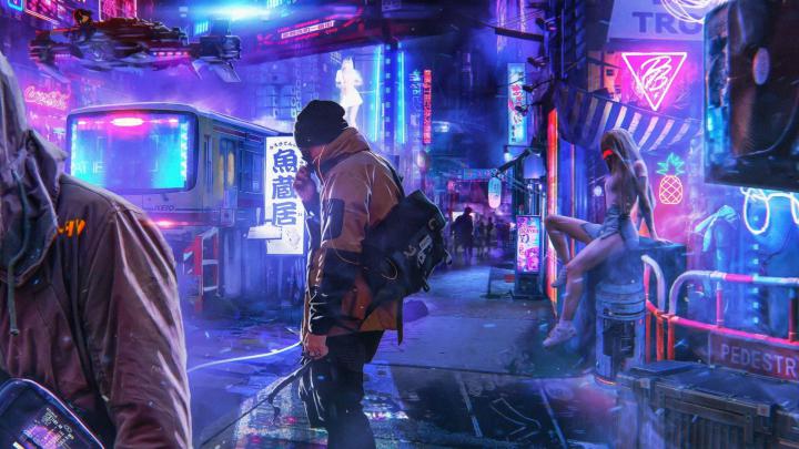 people, artwork, futuristic, digital, science fiction, cyberpunk, neon 