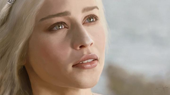 women actress artwork game of thrones emilia clarke daenerys targaryen 