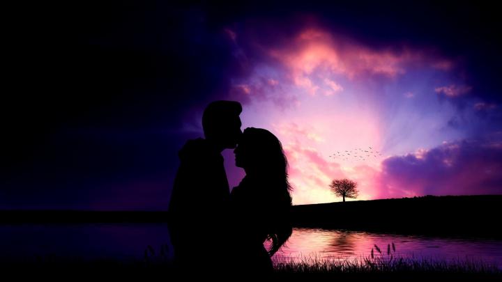 Download 1920x1080 wallpaper love, hug, couple, silhouette, full hd 