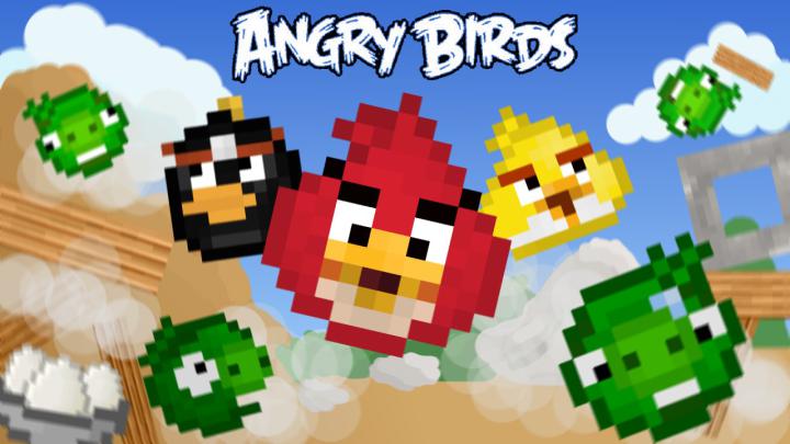 Angry Birds 8-Bit Desktop Wallpaper (1920x1080) (Made Entirely In Paint 