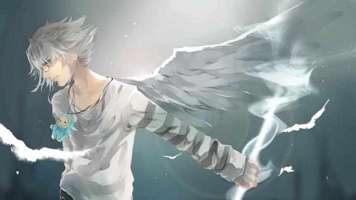 Download Wallpaper 1920x1080 Anime, Boy, Wings, Art Full HD 1080p HD 