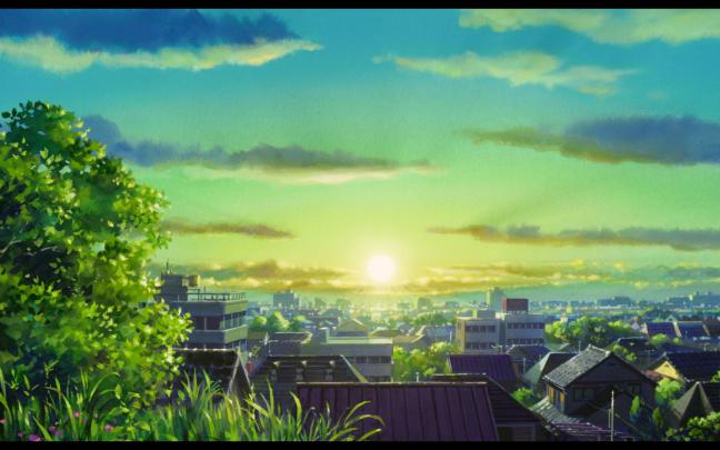 Free download 20345 anime scenery anime city sunset Wallpaper 1920x1080 