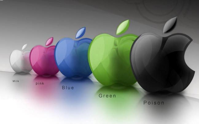 Free download Wallpaper met een 3D Apple logo en een robot HD zwarte 