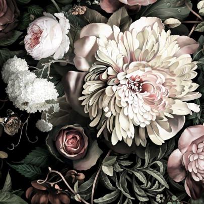 Black Floral Vintage Wallpapers