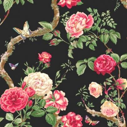 Phantom Floral Black Wallpaper - Rebekah Elizabeth