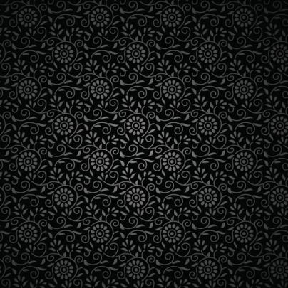 Black floral backgrounds 01 - Vector Background free download