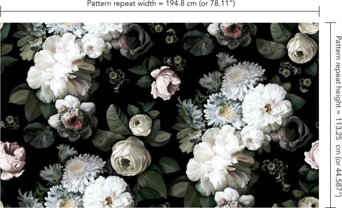 Dark Floral Wallpaper | Black Floral Wallpaper | Ellie Cashman Design