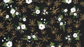 Black Floral Desktop Wallpaper