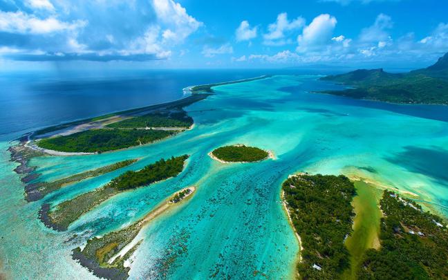 Bora Bora Hawaii Images Aerial View Hd Wallpaper For Desktop 1920x1200 