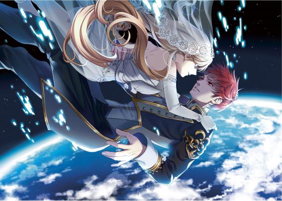 original, Couple, Anime, Earth, Red, Hair, Blonde, Love, Space, Girl 