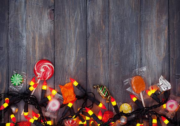 Halloween: Candy and Candy Corn Lights Background by Sean Locke 