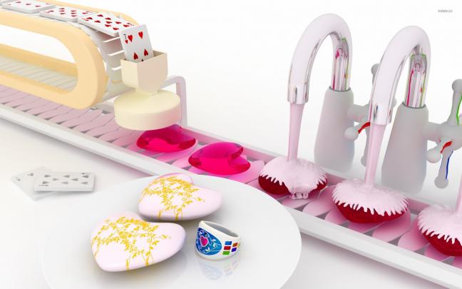 Candy heart factory wallpaper - 3D wallpapers - #24184