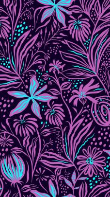 Two tone vintage wallpaper sky blue tulip heart leave flower by the 
