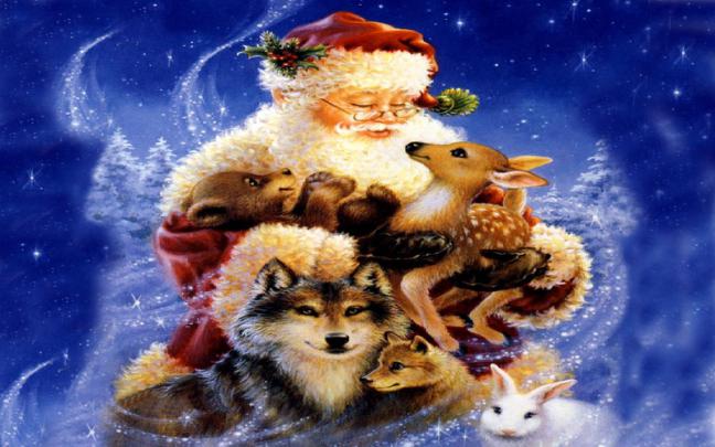 animal christmas Santas Call of the Wild \u2013 Abstract Fantasy HD Desktop 