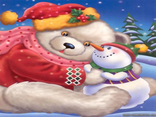BEAR CUTE CHRISTMAS BEAR \u2013 Animals Bears HD Desktop Wallpaper