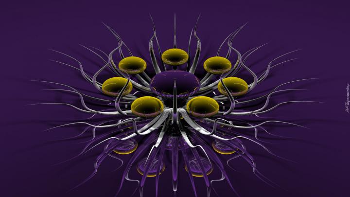 Grafika 3D, Fioletowe t\u0142o | Flowers, Plants, Dandelion