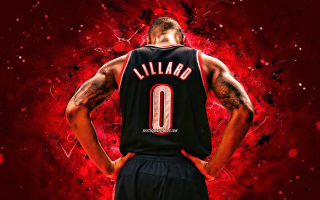 Download wallpapers Damian Lillard, 4k, back view, Portland Trail 