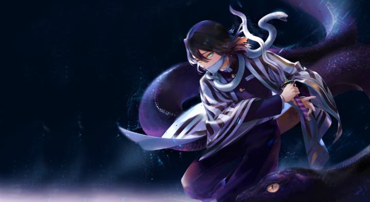 Demon Slayer Obanai Iguro Serpent Hashira 4K - anime live wallpaper 