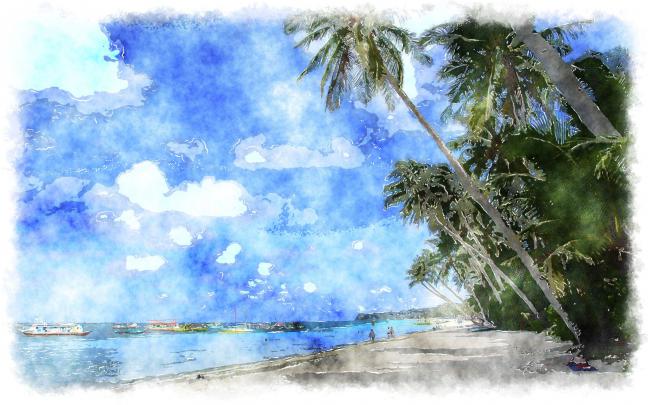 Blue Watercolor Wallpaper