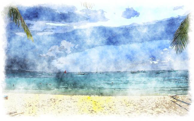 Blue Watercolor Wallpaper