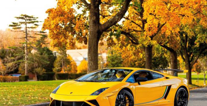 Desktop wallpaper lamborghini gallardo, yellow sports car, hd image 