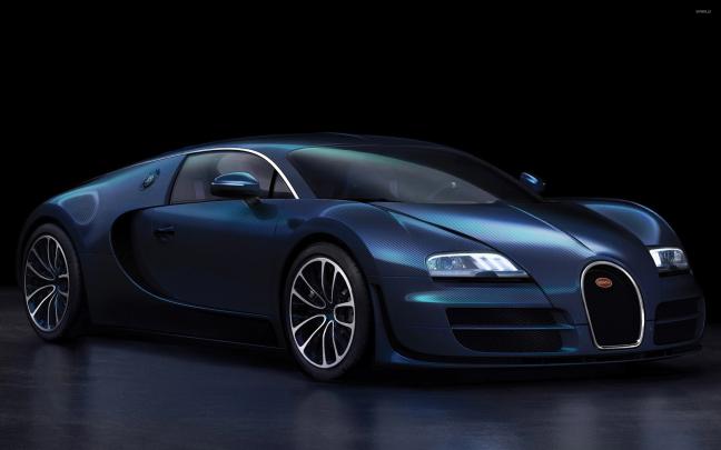 Dark blue Bugatti Veyron front side view wallpaper - Car wallpapers 