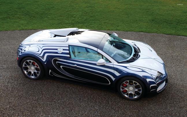 Bugatti Veyron Grand Sport with white stripes wallpaper - Car 