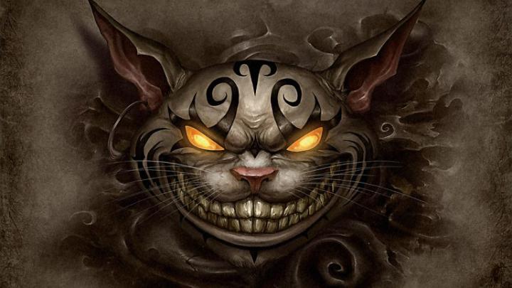 Download Wallpaper 1920x1080 alice madness returns, cheshire cat, smile 