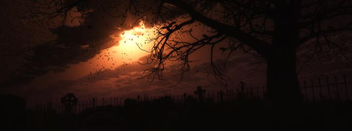 667x250px Halloween Dual Screen Wallpaper -
