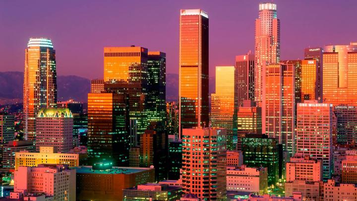 Download Wallpaper 1920x1080 los angeles, california, usa, city lights 