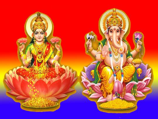 Goddess Lakshmi With God Ganesha Indian Religious Wallpaper Hd 