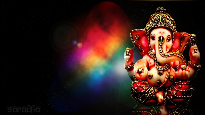 Download Best Ganapati Ganesh in Space Lighten Background Wallpapers 