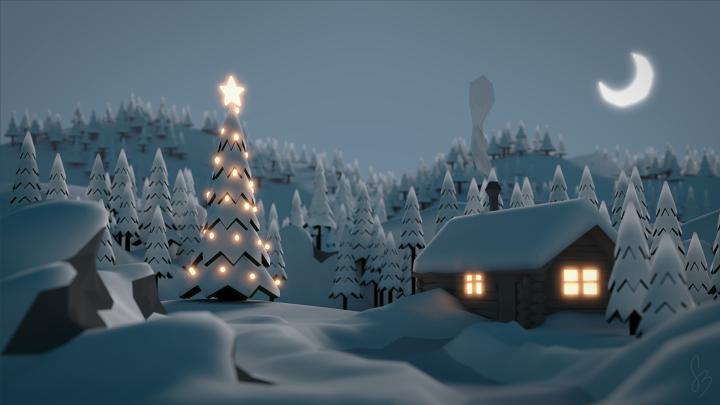 Cozy Winter Cabin [1920x1080] : wallpaper