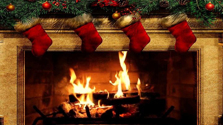 Christmas Fireplace Background \u00b7\u2460 